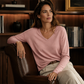 🌿 Lässig & feminin – Lockeres Langarmshirt mit V-Ausschnitt – Weicher Stoff, moderner Schnitt & vielseitig kombinierbar