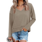 🌿 Lässig & feminin – Lockeres Langarmshirt mit V-Ausschnitt – Weicher Stoff, moderner Schnitt & vielseitig kombinierbar
