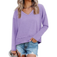 🌿 Lässig & feminin – Lockeres Langarmshirt mit V-Ausschnitt – Weicher Stoff, moderner Schnitt & vielseitig kombinierbar