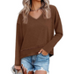 🌿 Lässig & feminin – Lockeres Langarmshirt mit V-Ausschnitt – Weicher Stoff, moderner Schnitt & vielseitig kombinierbar