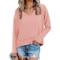 🌿 Lässig & feminin – Lockeres Langarmshirt mit V-Ausschnitt – Weicher Stoff, moderner Schnitt & vielseitig kombinierbar