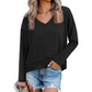 🌿 Lässig & feminin – Lockeres Langarmshirt mit V-Ausschnitt – Weicher Stoff, moderner Schnitt & vielseitig kombinierbar