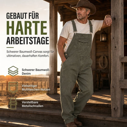 📢🎉50%Rabatt!!!🛍️✨Schwere Baumwolloveralls für Herren, Relaxed Fit, gerades Bein, Utility-Latzhosen mit mehreren Taschen