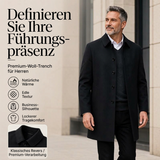 🔁 1000+ echte Bewertungen – durchweg positiv! Mittellanger Trenchcoat mit Kragen für Herren