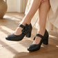 🚨 Eilmeldung: 50% endet heute Nacht! Elegante Damenschuhe mit Blockabsatz und Schleifenriemen