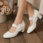 🚨 Eilmeldung: 50% endet heute Nacht! Elegante Damenschuhe mit Blockabsatz und Schleifenriemen