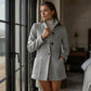 Damen Vintage-Wollmantel mit Stehkragen
