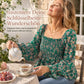 Lässige Damen-Bluse mit quadratischem Ausschnitt, ausgestellten Ärmeln und Blumenmuster aus Chiffon, Ferien-Top