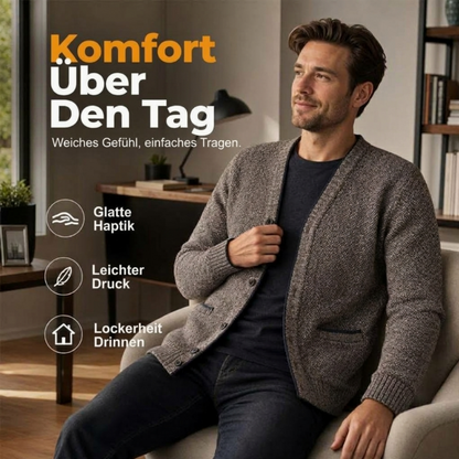 👥 Über 80.000 Käufer haben bereits zugeschlagen! Lässige gestrickte Cardigan mit Knopfleiste für Herren