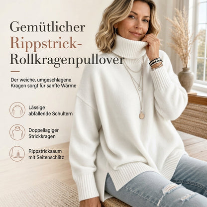 📊 Über 200.000 Verkäufe – Dankeschön mit 50% Rabatt! Damen Grobstrick-Pullover mit lockerem Schnitt und Rollkragen