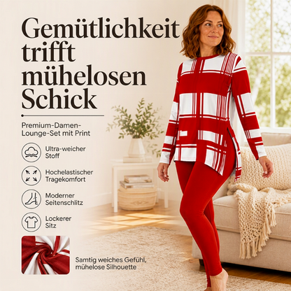 ⌛ Nur solange Vorrat reicht – danach regulärer Preis! Bedrucktes Damen-Langarmshirt mit Leggings, Set