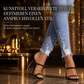 📢📢50%Rabatt!!!🎉✨Damen hellblaue, perlenverzierte Skinny-Jeans mit schmaler Passform, roh ausgefranstem Bund und distressed-Rissen an den Saumbündchen am Knöchel