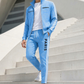 🏆 Verkaufsschlager – jetzt halber Preis! Herren-Set mit geometrischem Muster, Jacke mit durchgehendem Reißverschluss und Hose