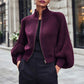 📈 Verkaufshit Nr. 1 – direkt 50%! Damen Strickpullover mit Laternenärmeln und Reißverschluss