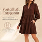 📊 Über 200.000 Verkäufe – Dankeschön mit 50% Rabatt! Damen V-Ausschnitt gestuftes Rüschen Minikleid
