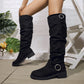 🗣️ 100.000 Leute schwärmen davon – probieren Sie es auch? Damen lässige kniehohe Stiefel mit Gürtelschnalle
