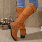 🗣️ 100.000 Leute schwärmen davon – probieren Sie es auch? Damen lässige kniehohe Stiefel mit Gürtelschnalle