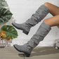 🗣️ 100.000 Leute schwärmen davon – probieren Sie es auch? Damen lässige kniehohe Stiefel mit Gürtelschnalle