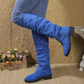🗣️ 100.000 Leute schwärmen davon – probieren Sie es auch? Damen lässige kniehohe Stiefel mit Gürtelschnalle