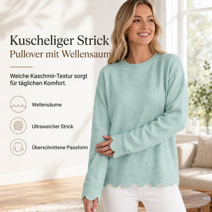💨 Wer zögert, zahlt mehr – kein Scherz! Damen Sweatshirt mit Muschels-cut Saum und Rundhals