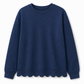 💨 Wer zögert, zahlt mehr – kein Scherz! Damen Sweatshirt mit Muschels-cut Saum und Rundhals