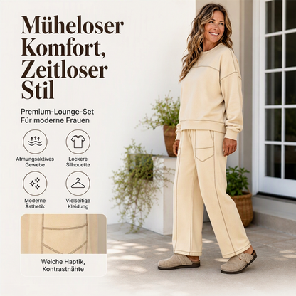 🏅 2000 Stück in 3 Tagen verkauft – schnell sein! Freizeit-Sweatshirt und Wide-Leg-Hosen Set für Damen