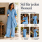⌛ Nur solange Vorrat reicht – danach regulärer Preis! Damen gestreiftes Longline-Hemd mit weit geschnittener Hose