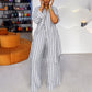 ⌛ Nur solange Vorrat reicht – danach regulärer Preis! Damen gestreiftes Longline-Hemd mit weit geschnittener Hose