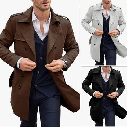 ⏰ Countdown läuft – 50% nur noch 3 Tage!Zweireihige Mäntel mit Revers und Taschen für Herren
