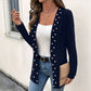 🧶 Damen Strickjacke mit Perlenbesatz – Weich, feminin & immer passend