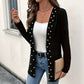 🧶 Damen Strickjacke mit Perlenbesatz – Weich, feminin & immer passend