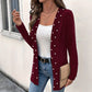🧶 Damen Strickjacke mit Perlenbesatz – Weich, feminin & immer passend