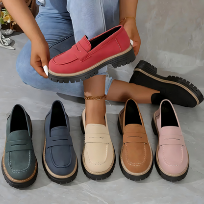 📊 Über 200.000 Verkäufe – Dankeschön mit 50% Rabatt!Bequeme Damen-Slip-On-Loafers mit Blockabsatz