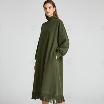 📊 Über 200.000 Verkäufe – Dankeschön mit 50% Rabatt! Unifarbenes Damen Freizeitkleid aus Kunstvelours