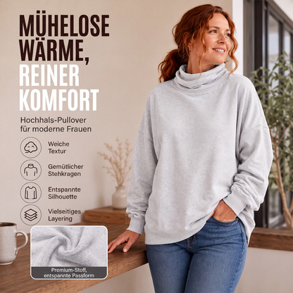 🏃‍♀️ Es wird im Akkord weggeschnappt – zögern Sie nicht!	 Legeres Damen-Sweatshirt mit Stehkragen