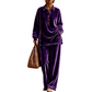 🧥Neuheiten – Hochwertiges zweiteiliges Samt-Set – Weicher Fall & edle Loungewear für jeden legeren Anlass