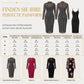 2-Teiler Damen Kleid Set mit langärmligem, meshartigem und kettenbedrucktem Bodycon Midikleid und Unterkleid