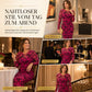 2-Teiler Damen Kleid Set mit langärmligem, meshartigem und kettenbedrucktem Bodycon Midikleid und Unterkleid