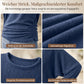 🔥 50% RABATT! Damen-Strickpullover mit Rundhals – Langarm, abfallende Schultern, Fledermausärmel & seitlicher Rüschenoptik
