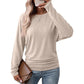 🔥 50% RABATT! Damen-Strickpullover mit Rundhals – Langarm, abfallende Schultern, Fledermausärmel & seitlicher Rüschenoptik