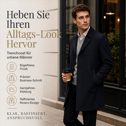 👥 Über 80.000 Käufer haben bereits zugeschlagen! Lässiger einreihiger Trenchcoat für Herren