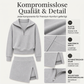 🎪 Neuheiten-Launch + 50% = doppelte Überraschung! Damen-Set mit halbem Reißverschluss-Pullover und asymmetrischem Wickel-Skort