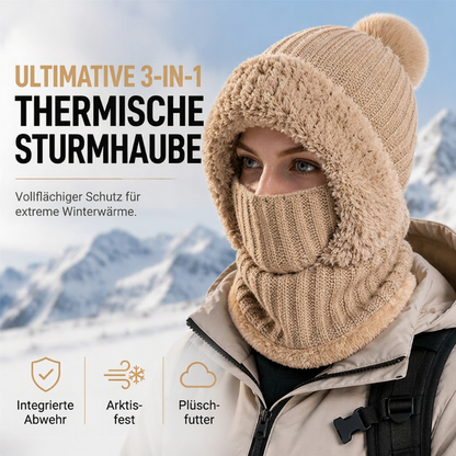 📢📢50%Rabatt!!!🎉✨Damen Winter Einteilige Gestrickte Mütze Schal Maske