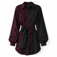 💞 Über 10.000 verkauft! ⭐ Damen Minikleid mit Leopardenmuster – Langarm, Kontrast-Patchwork & Gürtel