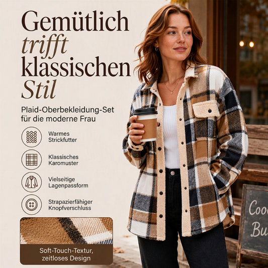 ⏰ Countdown läuft – 50% nur noch 3 Tage! Damen Freizeit Jacke mit Farbblock-Karo-Muster
