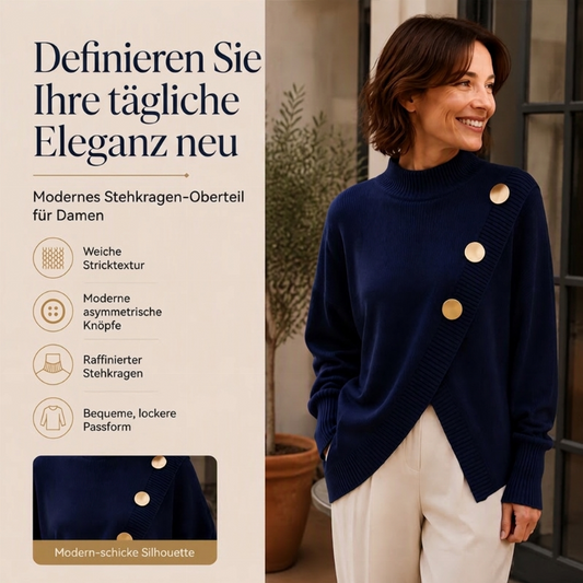 🏃‍♀️ Es wird im Akkord weggeschnappt – zögern Sie nicht! Damen Strickpullover mit asymmetrischem Saum und Mock-Neck