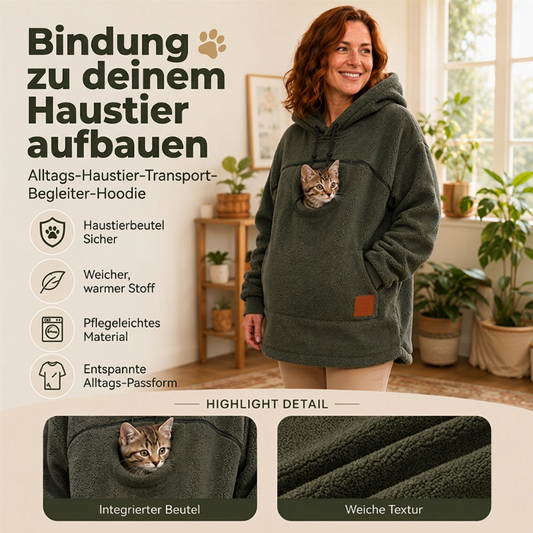 🔔 Letzte 100 Stück – solange der Vorrat reicht! Unisex-Haustierträger-Kapuzenpullover aus Plüsch
