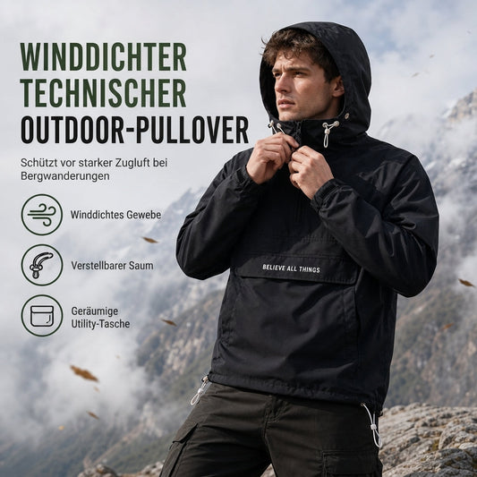 📢🎉50%Rabatt!!!🛍️✨Wasserabweisende Outdoor-Wanderjacke mit Kapuze und mehreren Taschen
