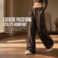 📢🎉50%Rabatt!!!🛍️✨Damen High Waist Wide Leg Baggy Cargohose mit Utility-Taschen, locker sitzende Baumwollmischhose
