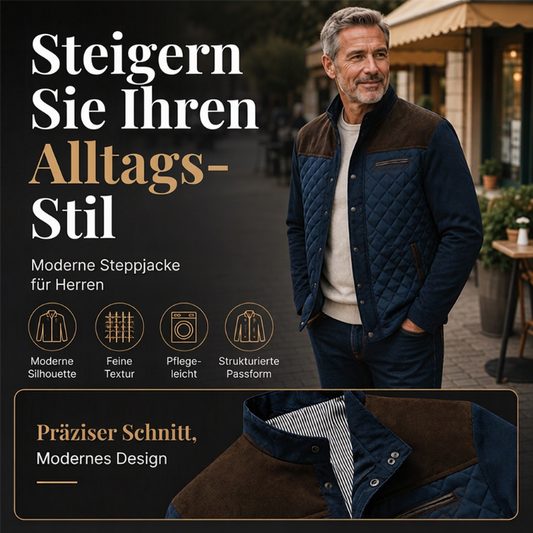 ✨Begrenzter Vorrat verfügbar, nicht verpassen! 🎁Lässige, wattierte Herrenjacke mit Stehkragen für warme Wärme